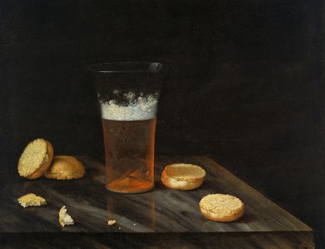 Johann Georg Hinz (1630/31 - 1688) Stillleben mit Bierglas und Brötchen, 1665 © Hamburger Kunsthalle / bpk Foto: Elke Walford