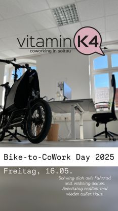 Bike-to-CoWork Day 2025, © vitamin K4 Coworking & Meeting