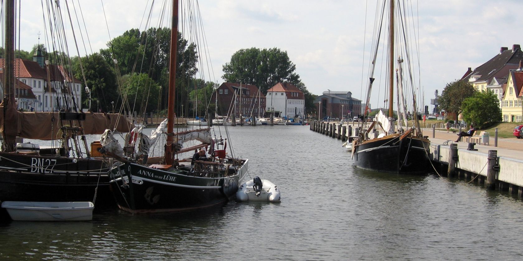 Gaffelsegler im Binnenhafen Glückstadt, © GDM