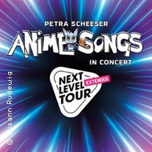 Logo der Anime Songs in Concert - Next Level Tour Extended mit buntem Hintergrund.
