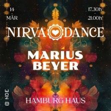 Poster für eine Tanzveranstaltung mit dem Titel Nirvadance, präsentiert von Marius Beyer im Hamburg Haus.