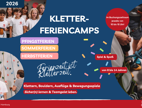 Kletterferiencamp in den Hamburger Schulferien: Pfingsten, Sommer und Herbst - mit Spiel & Spaß