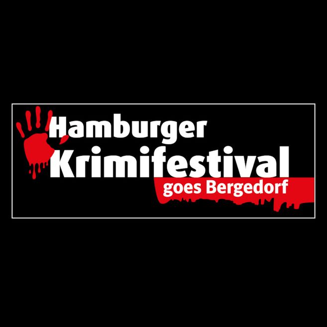 Logo des Hamburger Krimifestivals mit Sponsorenlogos auf schwarzem Hintergrund.