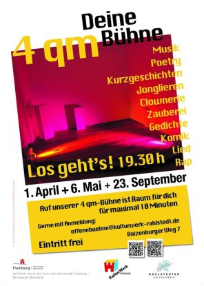 Offene Bühne Rahlstedt: 4 qm. Los geht?s!, © KulturWerk Rahlstedt e.V., Katharina Joanowitsch