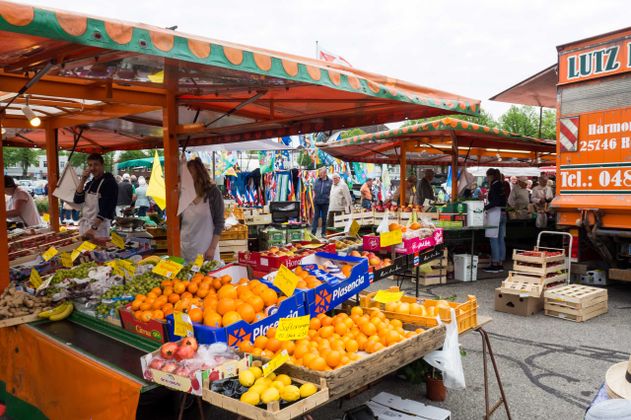Traditioneller Wochenmarkt, Heide