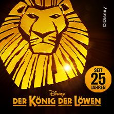 Logo von Disneys Der König der Löwen mit einem stilisierten Löwenkopf und dem Hinweis auf 25 Jahre Jubiläum.