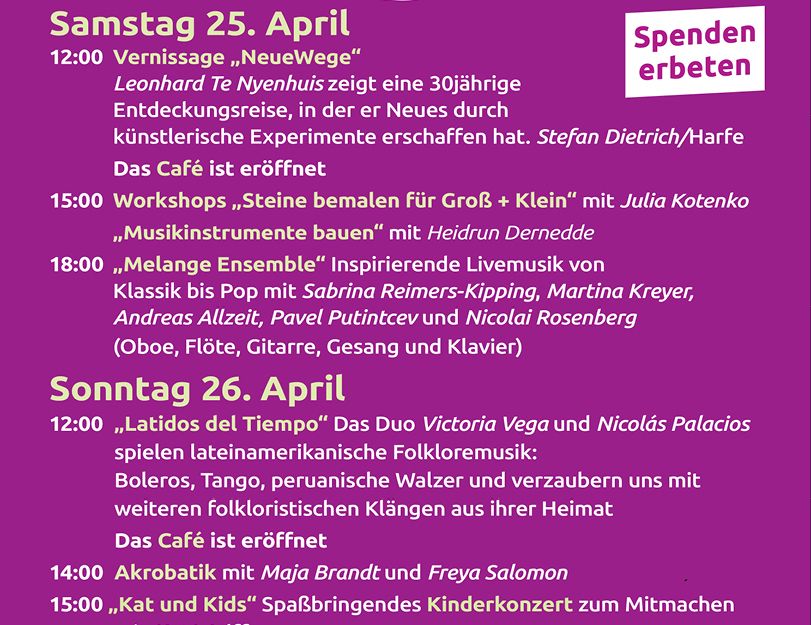 Plakat für die Heidekultour 2026 im Kulturbahnhof mit Veranstaltungsprogramm am 25. und 26. April.