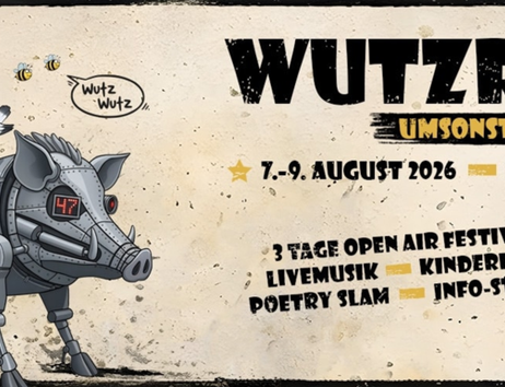 Wutzrock Umsonst&Draußen Festival vom 07. bis 09. August am Eichbaumsee, 3 Tage Openair Festival mit Livemusik, Kinderfest, Poetry Slam und Infoständen