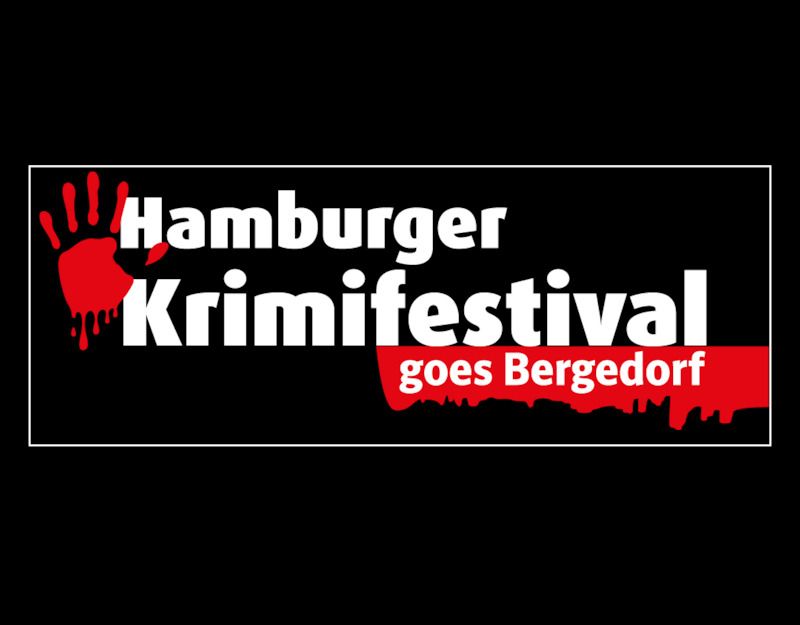 Logo des Hamburger Krimifestivals mit Sponsorenlogos auf schwarzem Hintergrund.
